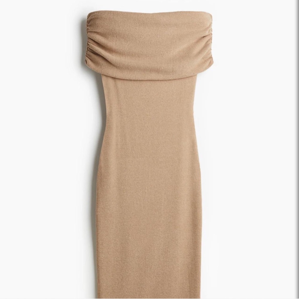 H&M Off-Shoulder Tan Dress